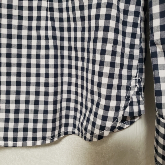 Tommy Hilfiger Classic Fit Black White Gingham Plaid Roll Tab Button Down Shirt - Picture 7 of 14